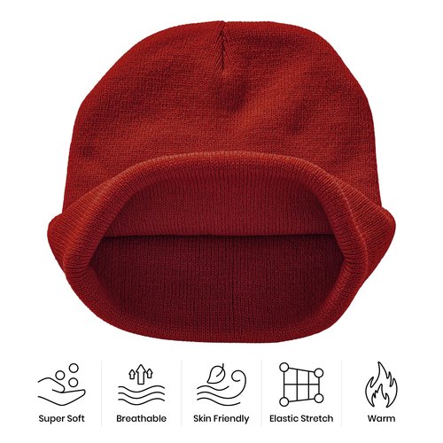 Faith Embroidered Beanie Jesus Knit Hat Winter Skull Cap, Christian Beanie for Men Women,Red