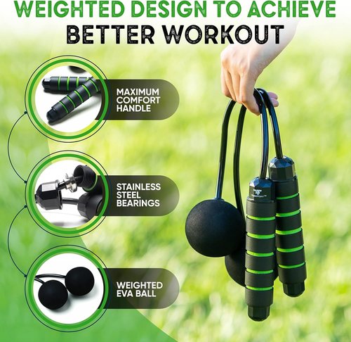 Bod Ropes Cordless Jump Rope - Adjustable Ropeless Design for Indoor Fitness | Perfect for Small Spaces