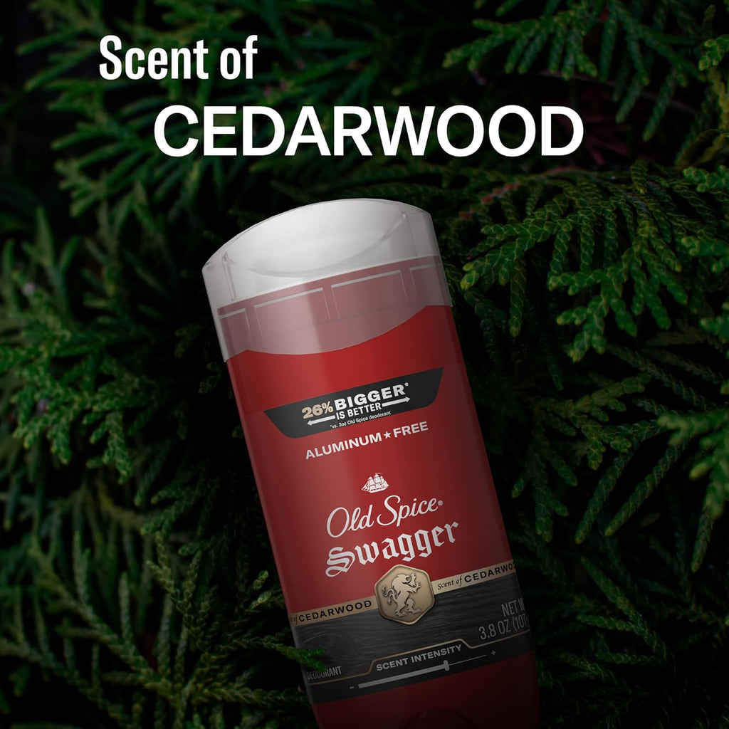 Old Spice Aluminum-Free Deodorant - 24/7 Odor Protection & Lasting Freshness | Swagger Lime & Cedarwood, 3.8 oz (Pack of 3)