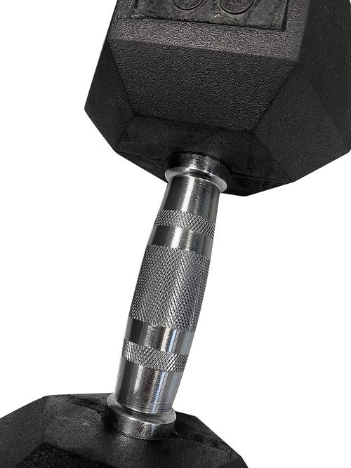 GYMENIST Single Hex Rubber Dumbbell with Metal Handles Exercise Heavy Workout Dumbbells Workout Weights Sold As Singles or Set of 2 (8-Lb Pair)