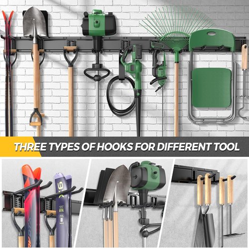LBT 66 Garage Tool Organizer - Heavy-Duty Wall Mount Storage Rack with Adjustable Hooks | 720lbs Capacity