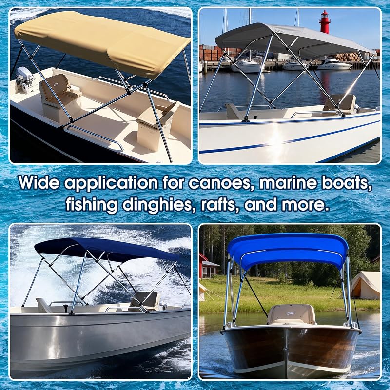 MX Boat Flat Mount Bimini Top Deck Hinge Mount Marine-Grade Nylon 4PCS - Deck Hinge-4PCS-BK