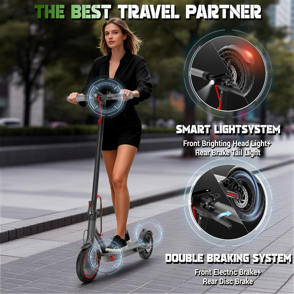 Roinside Electric Scooter - High-Speed Commuting Scooter with 350W/500W Motor | Solid Tires, Long-Range Up to 24 Miles