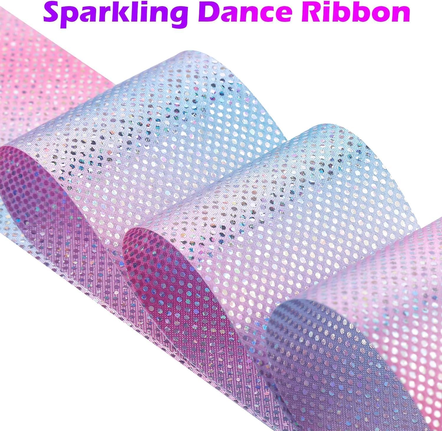 Skiennix Sparkly Dance Ribbons - 6.6 Ft Twirl Streamer Wands for Kids' Ballet & Gymnastics Parties