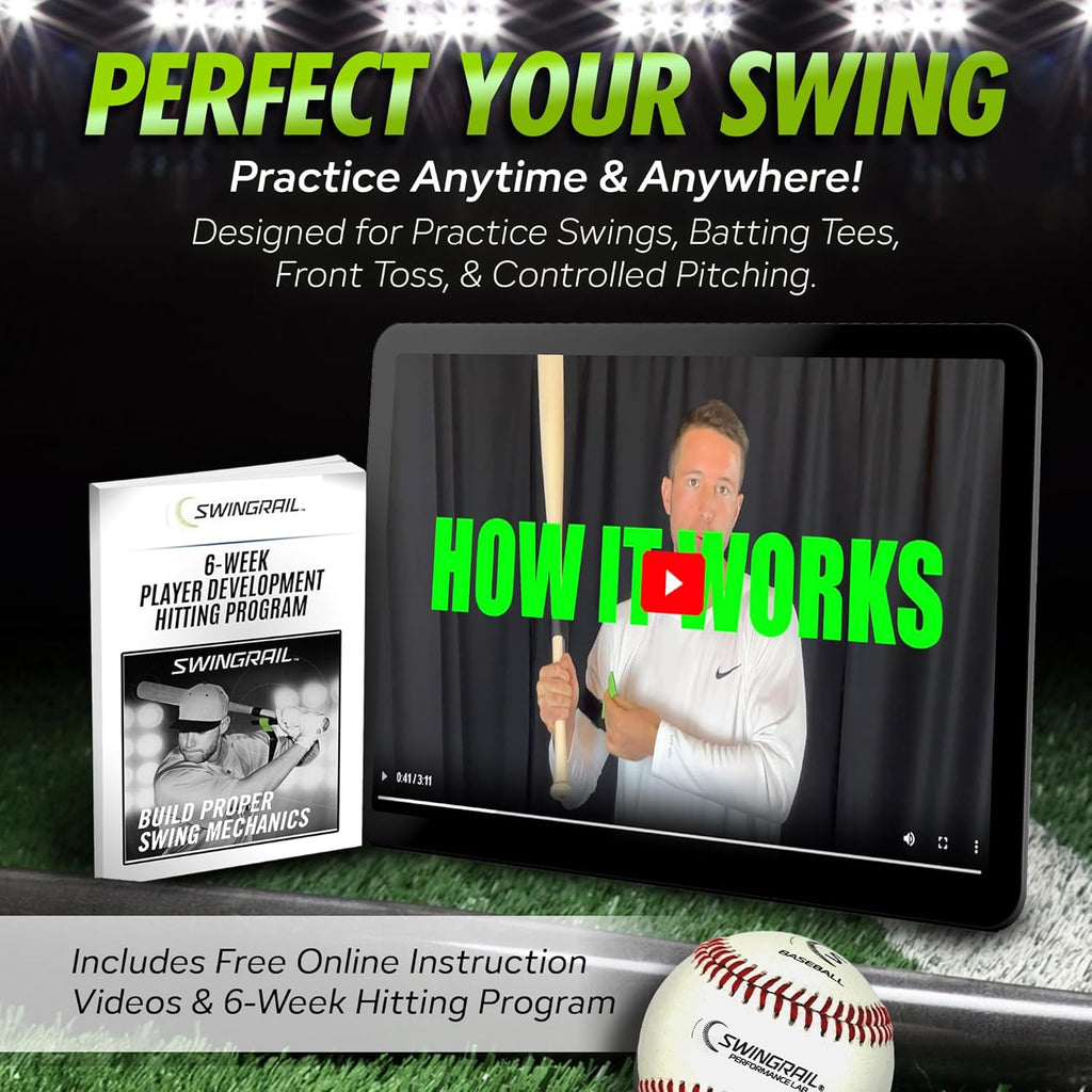 SWINGRAIL Baseball Hitting Trainer - Improve Bat Speed & Swing Mechanics | Ideal for Ages 9+