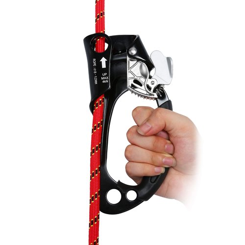 WILDKEN Climbing Hand Chest Ascender Outdoor Mountaineering Tree Arborist Climbing Rappelling Equip Hand Ascender for 8-12MM Rope Left Right Hand Ascender