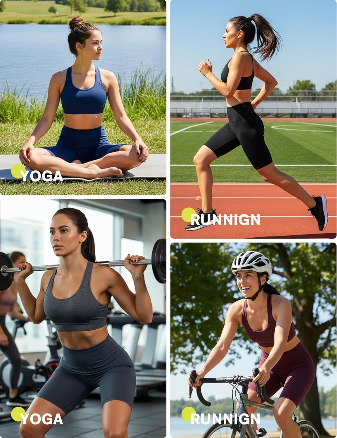 ZUTY Biker Shorts for Women - High Waisted Tummy Control Yoga Compression Shorts with 2 Hidden Pockets