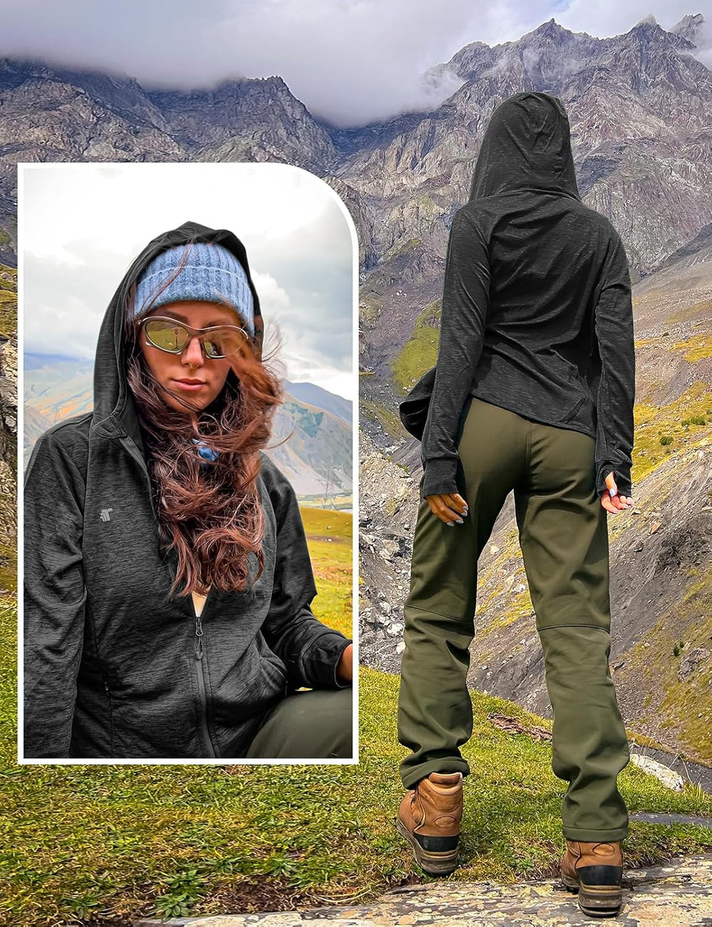 TBMPOY Women's Sun Protection Hoodie Jacket - UPF 50+ Lightweight Long Sleeve for Hiking | Full Zip Top
