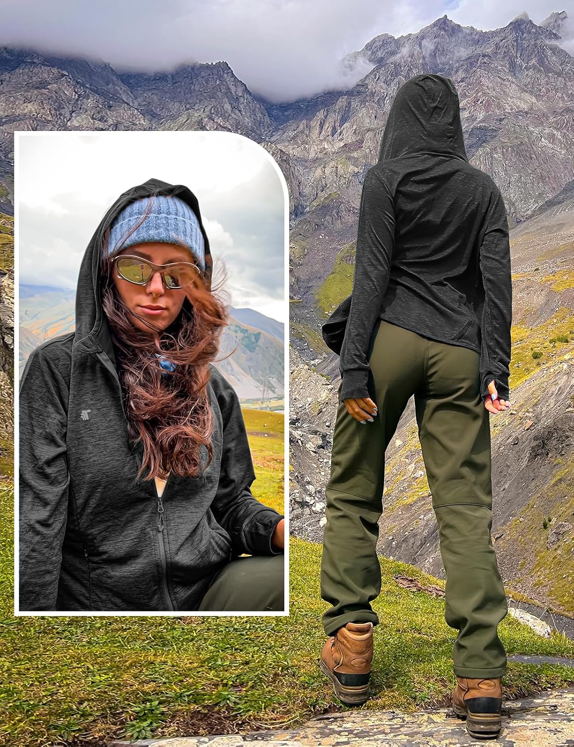 TBMPOY Women's Sun Protection Hoodie Jacket - UPF 50+ Lightweight Long Sleeve for Hiking | Full Zip Top
