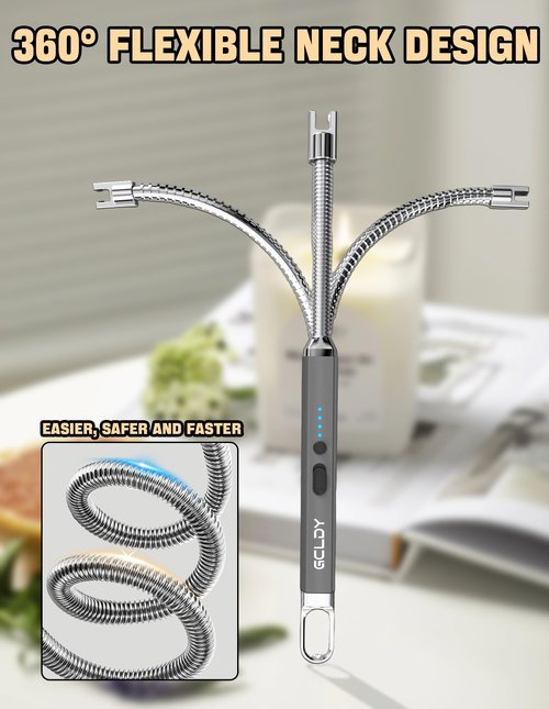 Electric Candle Lighter, Best Stocking Stuffers 2025 for Women Men Adults, Birthday Gift for Women Wife Mom Sister Nana Men, Long Rechargeable Lighter for Candle Grill Home Kitchen BBQ Camping