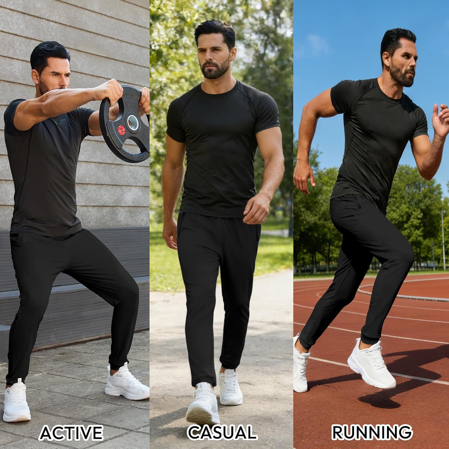 Skiennix Men's Sweatpants - Lightweight Athletic Joggers with Zipper Pockets for Gym & Casual Wear