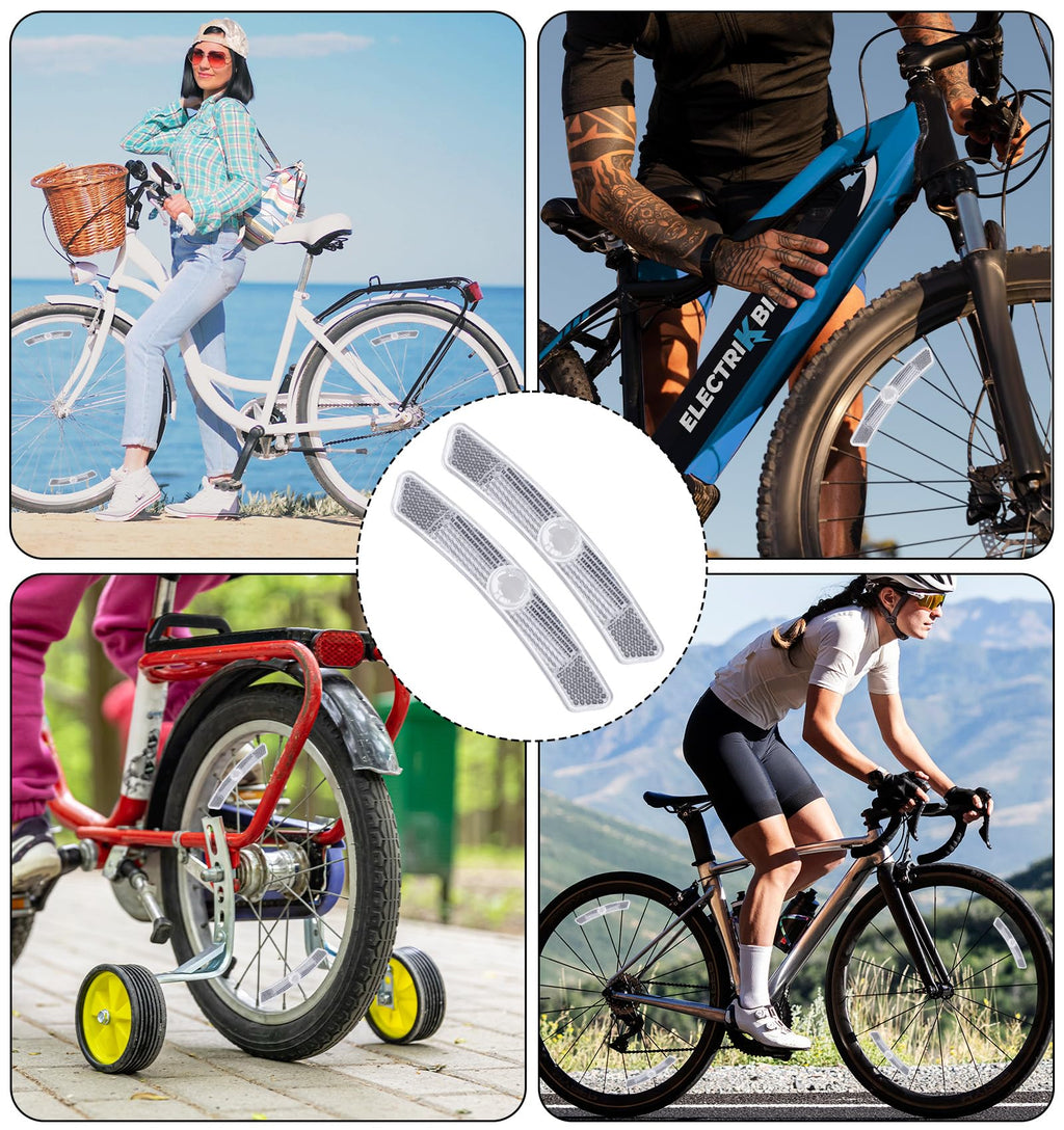 Thrymme 4PCS Bike Reflectors, Plastic Bike Wheel Reflectors for Night Riding, Safety for Road Mountain Bicycle Night Riding