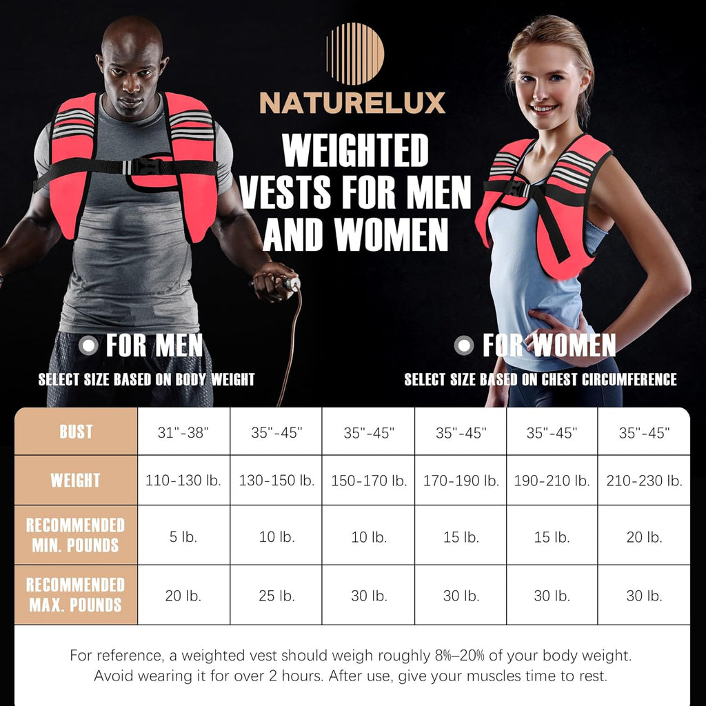 Skiennix Weighted Vest - Adjustable 5-30lbs for Men & Women | Reflective Stripe for Enhanced Safety