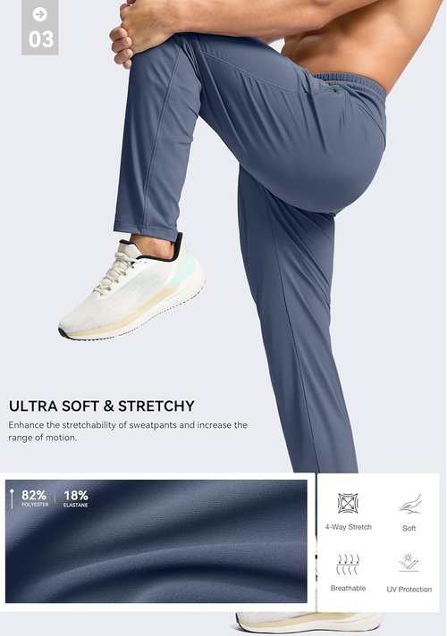 G Gradual Men's Athletic Sweatpants - Tall Joggers with Zipper Pockets | 30"/32"/34"/36" Inseam