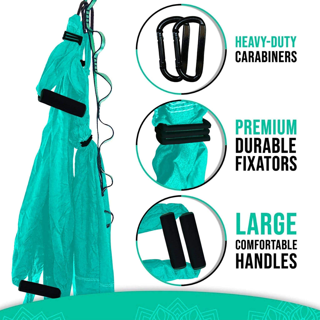 YOGA SWING PRO Premium Aerial Hammock Anti gravity Yoga Swing Kit - Acrobat Flying Sling Set for Indoor and Outdoor Inversion Therapy