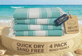 LANE LINEN Oversized Beach Towel - Quick Dry & Sand Free 4 Pack, Extra Large 39"x71", Hunter Green