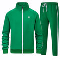 Men's 2-Piece Tracksuit - Lightweight Full Zip Sweatset with Green XX-Large