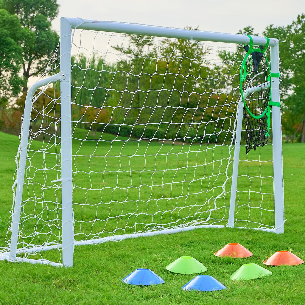Soccer Goal 6×4, 12×6 and 8×6 FT Soccer Goals for Backyard, 2" Diameter Steel Frame Soccer Goal for Kids and Adults Large Powder Coated Galvanized Steel Goal Post with Soccer Target Net for Training