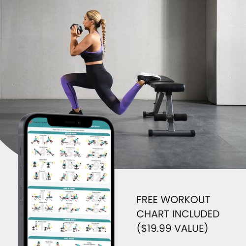 FF Finer Form 5-in-1 Weight Bench, Adjustable & Foldable for Bench Press, Strength Training and Full Body Workout, Perfect for Dumbbell Sets or an Adjustable Dumbbell Set in Your Home Gym