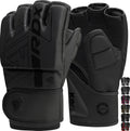 RDX MMA Gloves - Pre-Curved Mixed Martial Arts Mitts for Men & Women | Maya Hide Leather for Sparring & Training