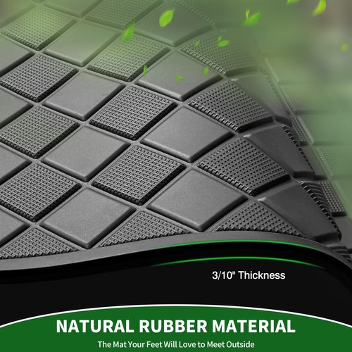 Cartalia Golf Cart Floor Liner Mat 8mm Thick Rubber Full Coverage Only Fit for 2007-2016 Yamaha Drive (Gen1), G29, YDR, Adventurer Carts Diamond Deluxe Non-Slip Front Feet Mat Replacement - Black Trim