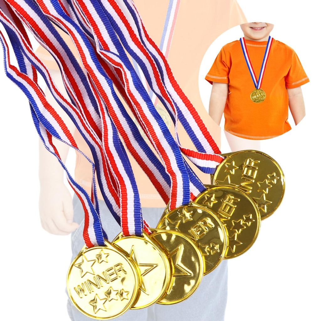 LOKIPA 30PCS Gold Medals, Plastic Medals Winner Award Medals for Sports, Games Competitions, Party Favors and Decorations