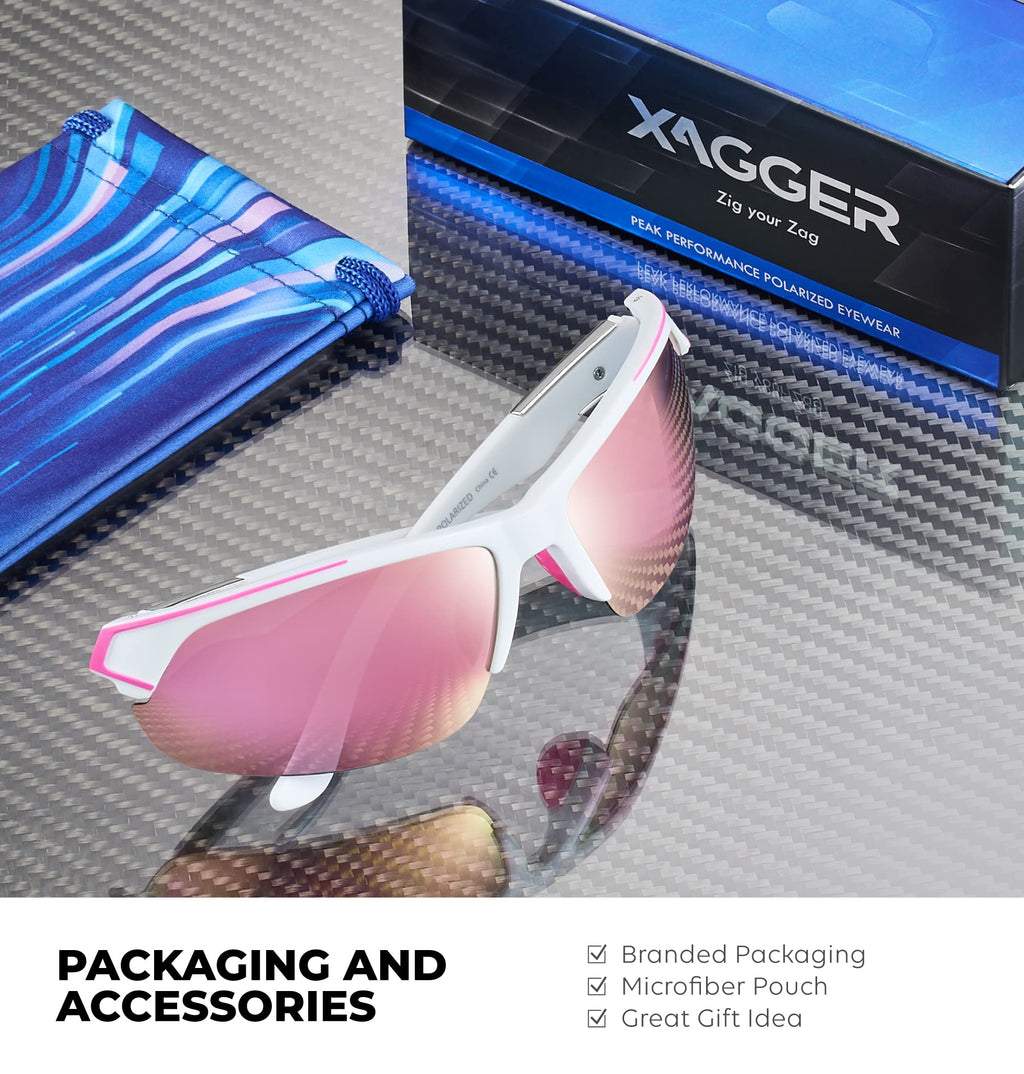 Xagger Polarized Sport Sunglasses for Men Women Wrap Around UV400 Running Baseball Softball Cycling Golf Hiking Fishing Driving Glasses