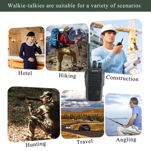 BAOFENG BF-88A Walkie Talkies Handheld FRS Radio License-Free Walkie Talkie for Adults Long Range 16 Channels Two Way Radio with USB C Charger Pack of 6