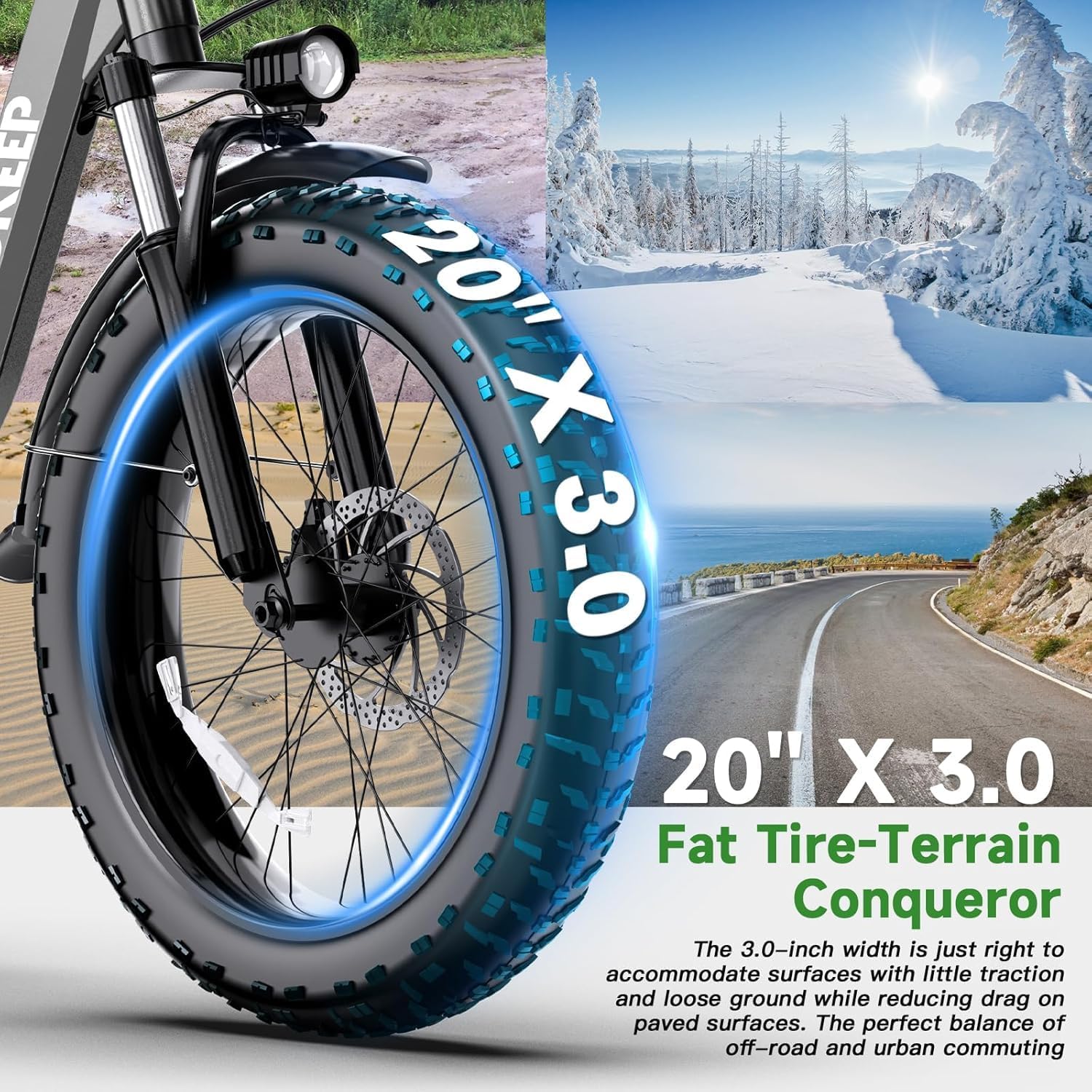1800W Electric Bike - 52V/18.2AH Removable Battery | 86 Miles Range, Foldable Fat Tire, 7-Speed, UL2849 Certified, Max 330LBS