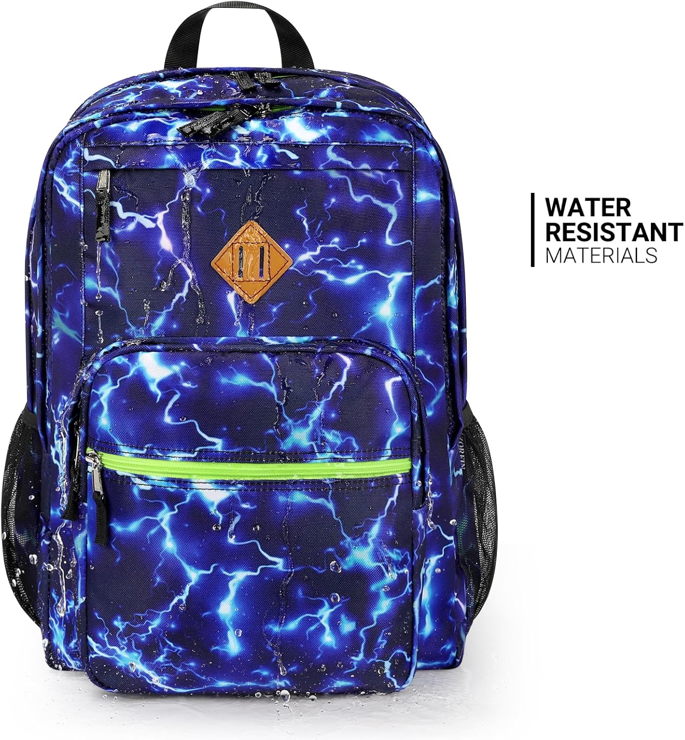 ZORFIN 26L Water Resistant Backpack for College and Travel | Stylish Blue Lightning Design