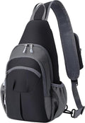 AGPTEK Lightweight Sling Bag - Compact Crossbody Daypack with Water Bottle Holder | Grey EDC Bag for Outdoor Travel
