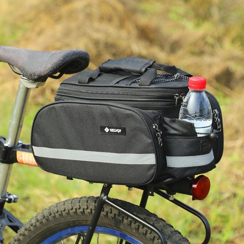 Bike Trunk Bag 16L Large Capacity Bicycle Rear Rack Bag with Waterproof Cover, Multifunction Cycling Pannier Bag for Commuting & Outdoor Riding