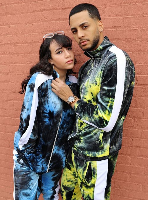SCREENSHOT-V51081 Mens Streetwear Slim Fit Plush Spandex Tie Dye Velour Track Jacket - Premium NYC Athletic Fashion Side Taped Top-Royal-Large
