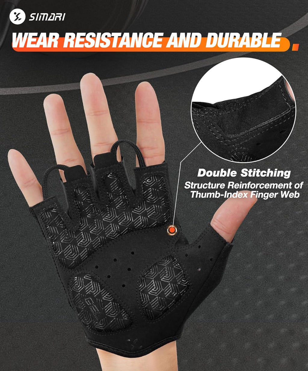SIMARI Cycling Gloves - Breathable Gel Pads for Men & Women | Comfortable Grip for Gym, Biking & Weight Lifting - Sizes XS to XL