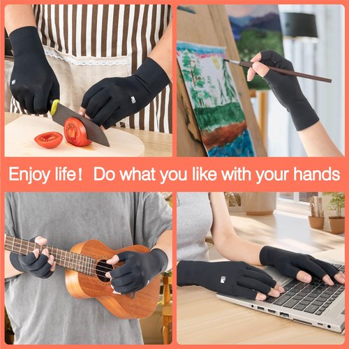 INZILOTEX Arthritis Compression Gloves, Super Soft and Seamless Arthritis Gloves for Carpal Tunnel Pain Relief Gloves for Men & Women (L)