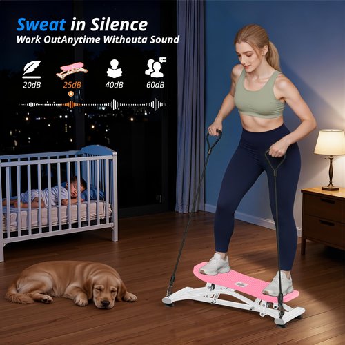 Pilates Balance Board with Resistance Bands, Versatile Rocking Stepper, Ski Machine & Wobble Board Featuring LCD Monitor, 330 lbs High-Capacity Balance Pad for Core, Leg, Waist, Ab Exercise