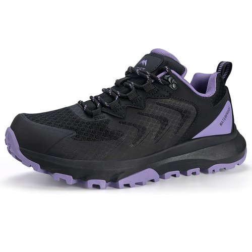 Women's Waterproof Hiking Shoes Lightweight Comfortable Outdoor Walking Trails Sneakers Black