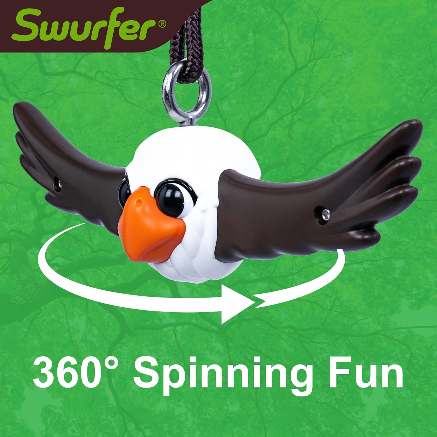 Swurfer Ninja Twister Swing Set - 360° Spin Toy for Kids | Durable Backyard Play, Easy Install, Up to 300lbs