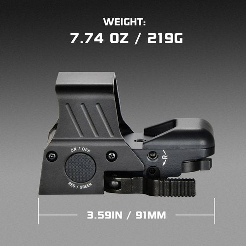 AOMEKIE Upgraded Reflex Sight 1X22X33 Red Green Dot Sight with Fully Multi-Coated Lenses,4 Reticles Red Dot Optics with Quick-Detach 20mm Picatinny Mount