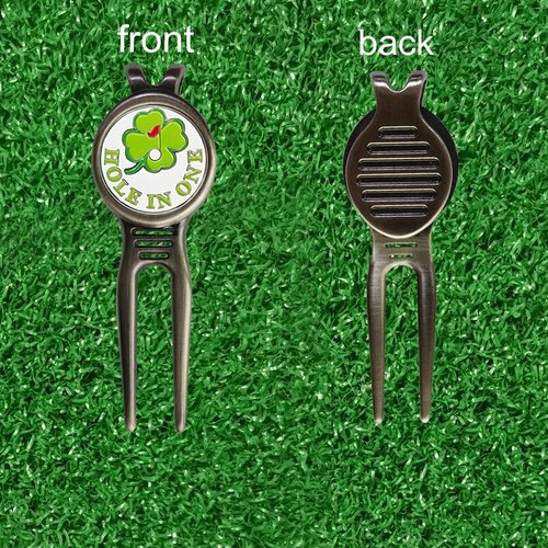 GOLTERS Golf Divot Repair Tool with Ball Marker, A Unique and Multi-Functional Golf Accessory, Nickel (Black 3)