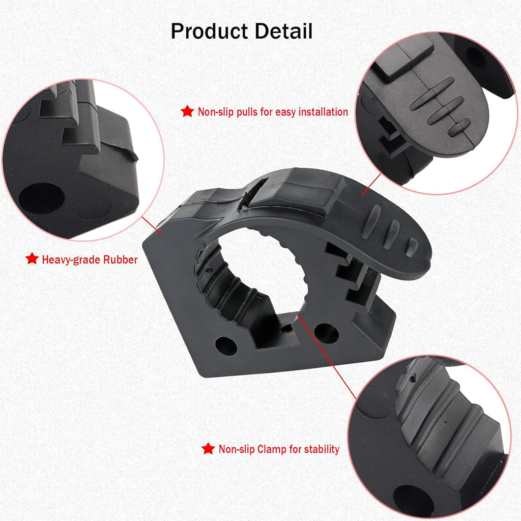 UTV ATV Shovel Holder - Quick-Release Molle Panel Rubber Clamps for Off-Road Vehicles | Fits 1-1/7" to 1-3/7" Diameter (Medium - 4 Pack)
