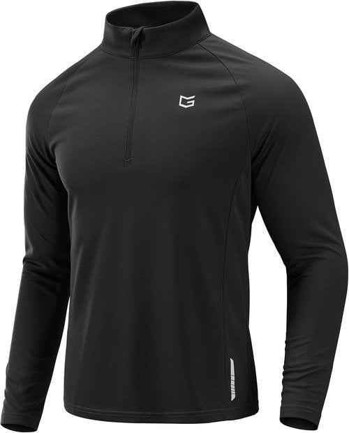 G Gradual Men's Running Shirt - Lightweight Quick-Dry Long Sleeve Quarter Zip Pullover for Gym & Golf