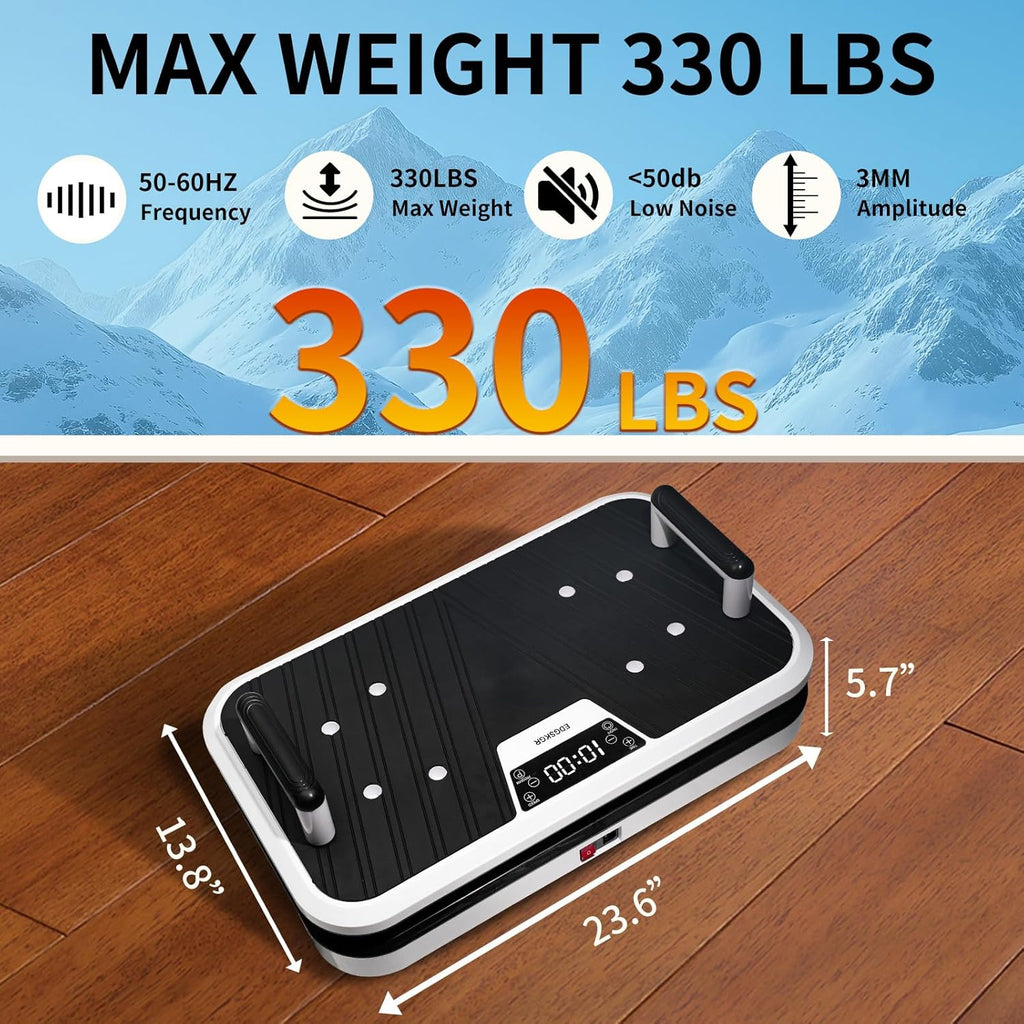 Professional Linear Vibration Plate - Whole Body Platform for Muscle Recovery & Bone Strength | 330lbs Capacity