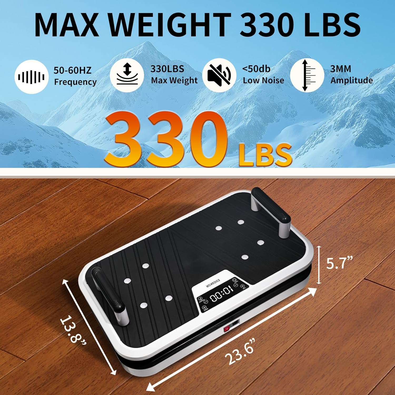 Professional Linear Vibration Plate - Whole Body Platform for Muscle Recovery & Bone Strength | 330lbs Capacity