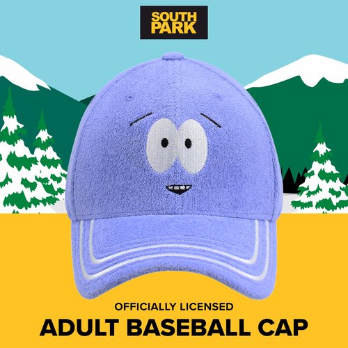 South Park Dad Hat, Towelie Cotton Adjustable Adult Baseball Cap with Curved Brim, Indigo, One Size