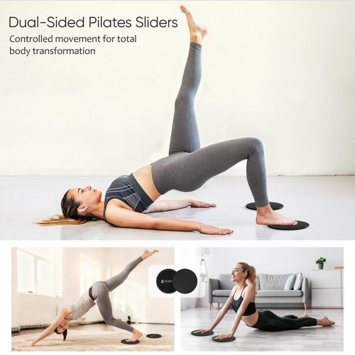 NANATI Pilates Kit 18PCS, Pilates Essentials Kit for Women Home Workouts, Pilates Equipment with 14.5" Pilates Ring and Ball,7 Resistance Bands,Ankle Weights,Sliders & Grip Socks for Beginners