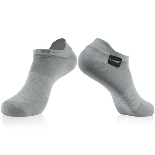 RANDY SUN Waterproof Running Socks Low Cut – Lightweight Cushion, Breathable Juncao Lining for Runners 1 pair Grey,M