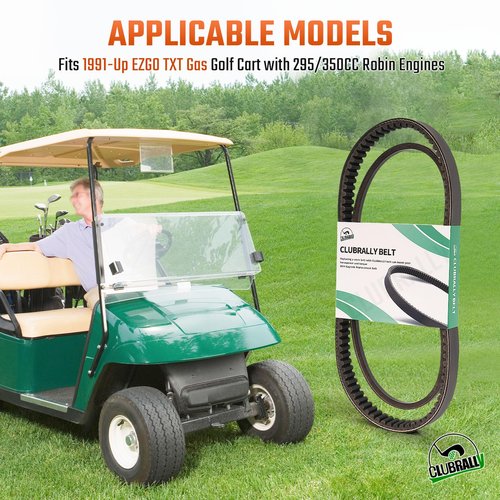 CLUBRALLY Starter Generator/Drive Belt 4 Cycle Kit for EZGO TXT Gas 1991-Up Golf Cart with 295/350cc Robin Engines, OEM#72054G01, 26414G01
