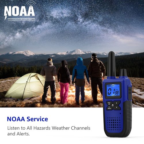 Topsung Walkie Talkies Rechargeable for Adults Long Range with Earpiece NOAA Weather Alert, Multi-purpose 2 Way Radio 4 Pack for Team Work Senior Care Kid Adventure Family Camping Hiking Skiing Cruise