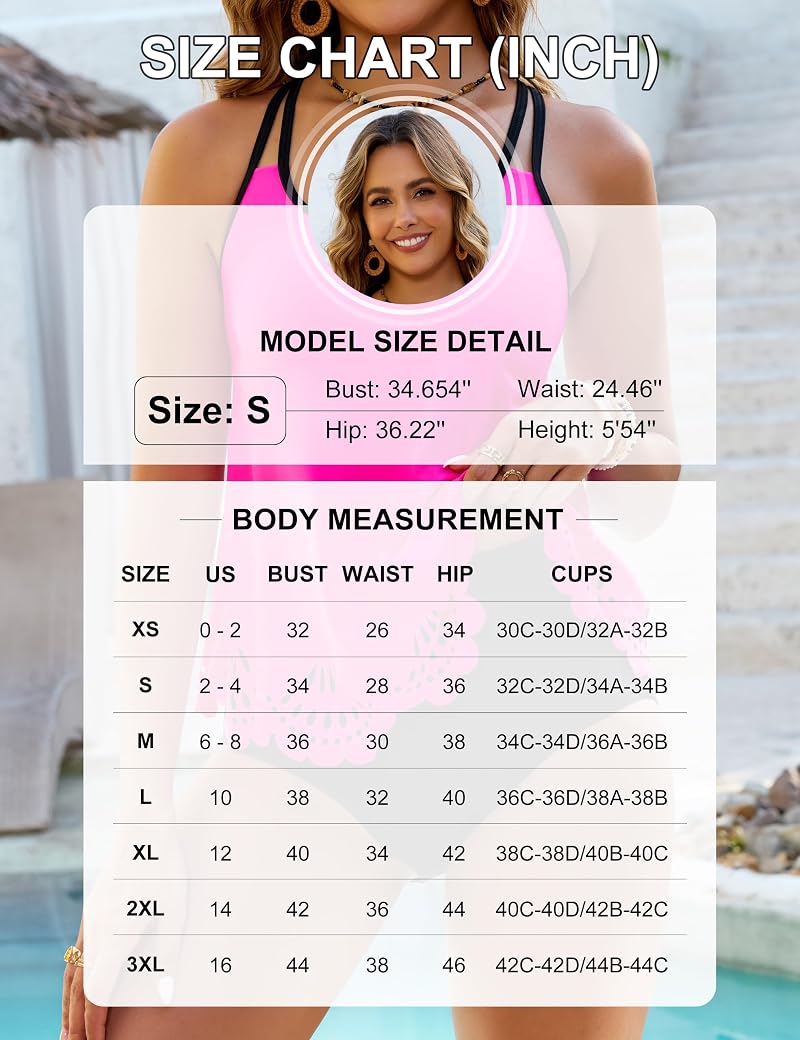 Striped X-Large Blooming Jelly Tummy Control Tankini 2-Piece Swimsuit